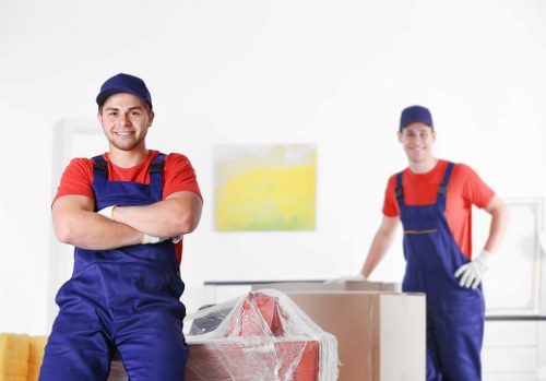 Moving truck and packing boxes for removals in West Hampstead