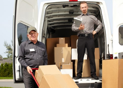 Boxes and furniture being prepared for transparent West Hampstead storage pricing